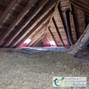 Attic Insulation with Cellulose, Rosemere