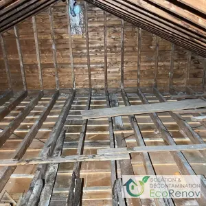 Attic Emptied to Install a Vapor Barrier