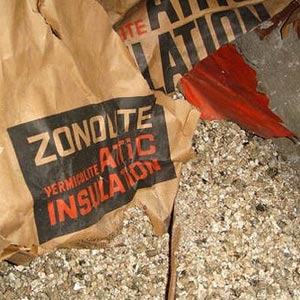 Vermiculite insulation with asbestos